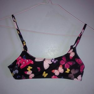 Butterfly Print Bathing Suit Top